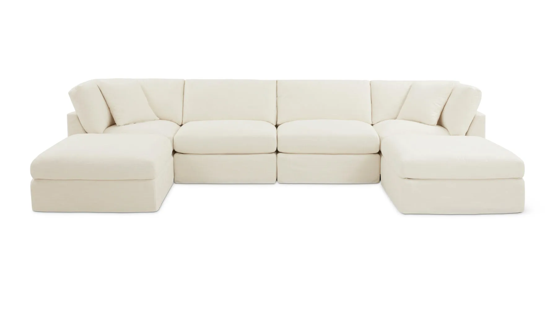 Get Together™ 6-Piece Modular U-Shaped Sectional, Standard, Cream Linen