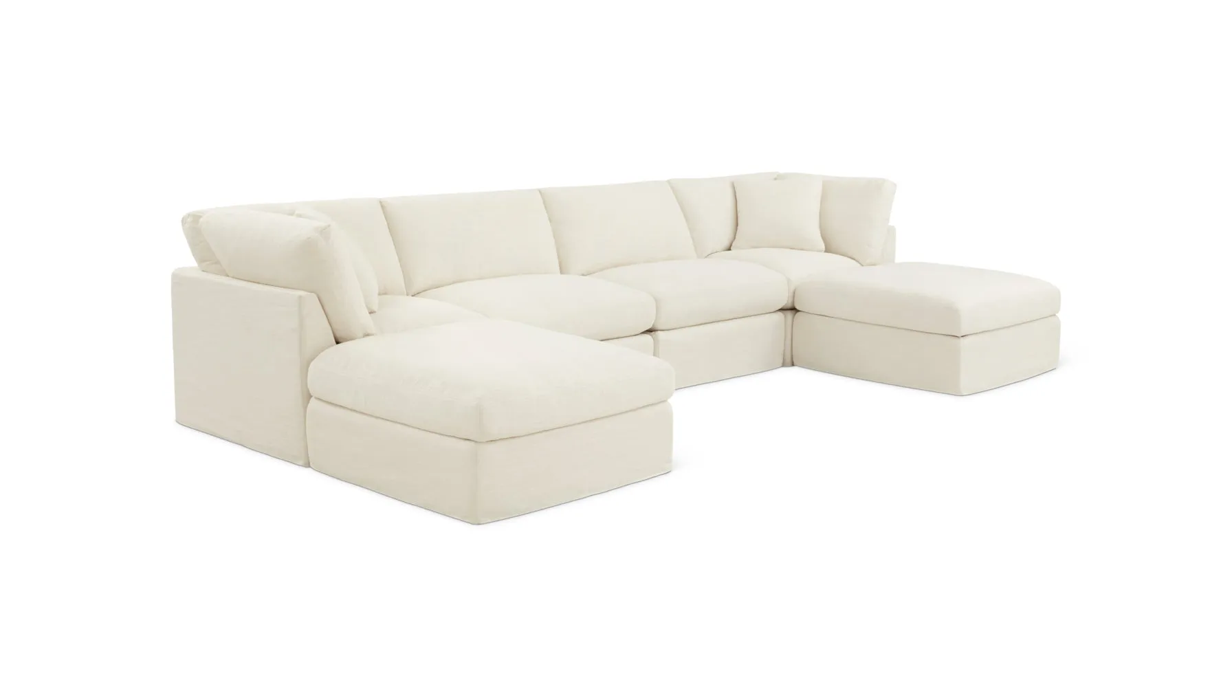 Get Together™ 6-Piece Modular U-Shaped Sectional, Standard, Cream Linen