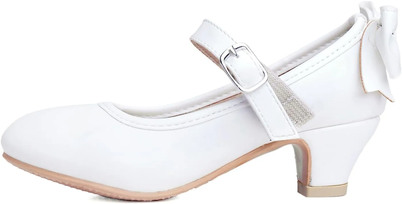 Girls Dress Shoes Low Heel Princess Shoes Wedding Party Mary Jane Flats for Toddler/Little Kids