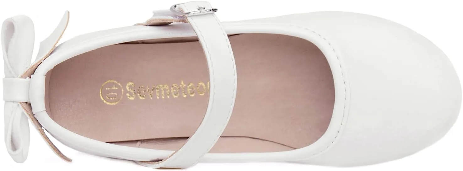 Girls Dress Shoes Low Heel Princess Shoes Wedding Party Mary Jane Flats for Toddler/Little Kids
