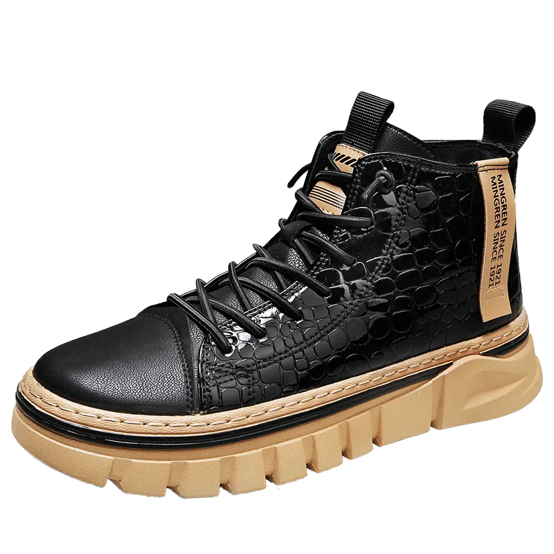 Hnzxzm Non-Leather Shoes Men Comfortable Sneakers Men Waterproof Non-Slip Outdoor Casual Shoes Tooling Motorcycle Boots 39-44