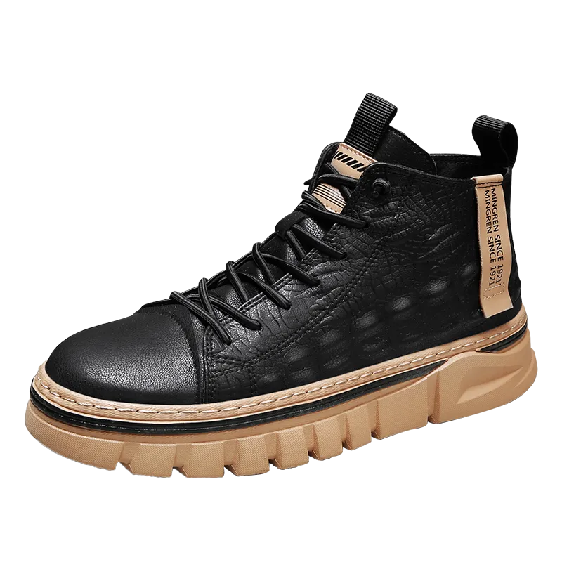 Hnzxzm Non-Leather Shoes Men Comfortable Sneakers Men Waterproof Non-Slip Outdoor Casual Shoes Tooling Motorcycle Boots 39-44