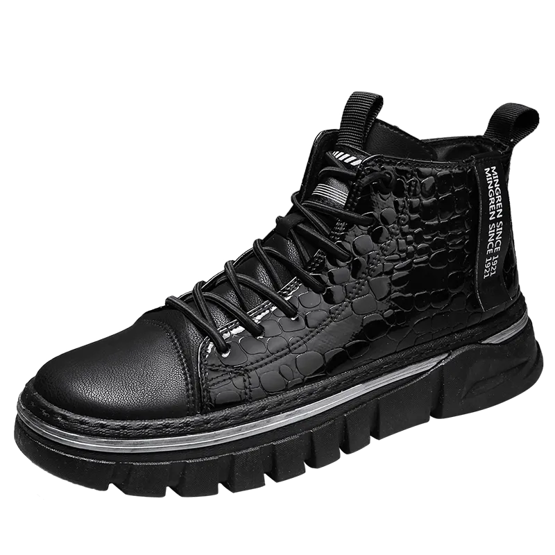 Hnzxzm Non-Leather Shoes Men Comfortable Sneakers Men Waterproof Non-Slip Outdoor Casual Shoes Tooling Motorcycle Boots 39-44