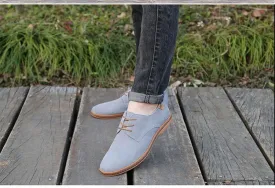 Men Casual Leather Chaussure Homme Shoes Grey