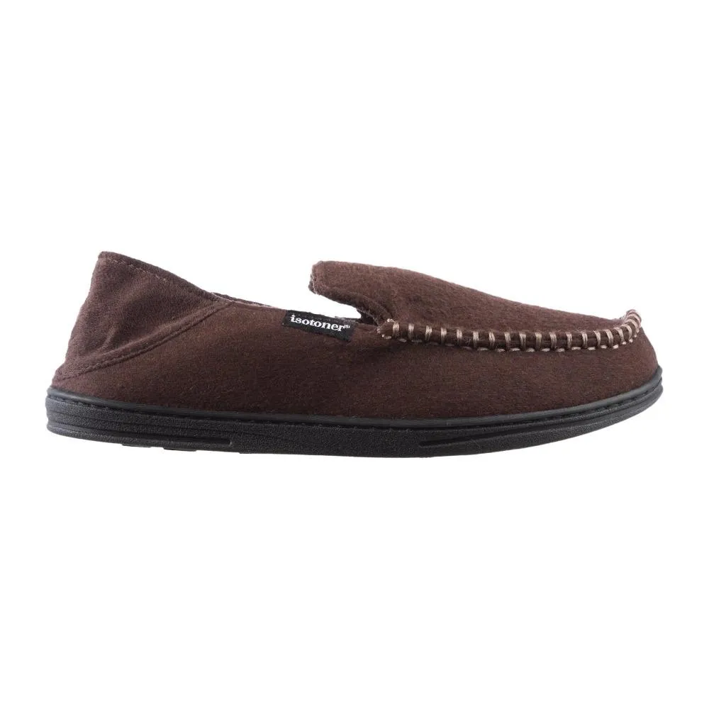 Men’s Grady Faux Wool Moccasin Slippers with Collapsible Heel