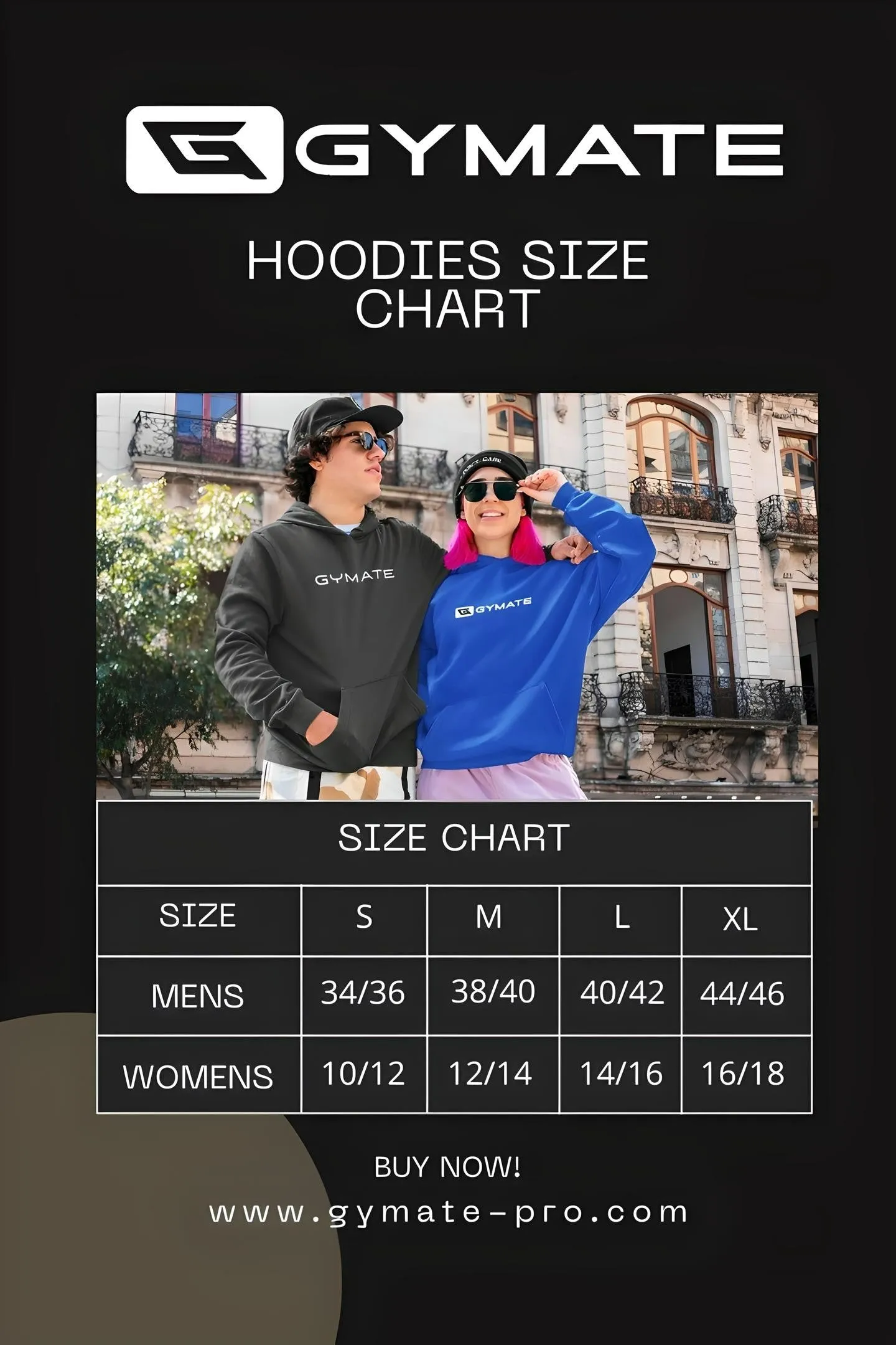 Mens Hoodies Designer Gymate large logo [ctr]