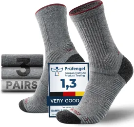 Mens Lightweight Micro Crew Hiking Socks Coolmax Merino Wool Compression Moisture Wicking Anti-Blister Cushioned