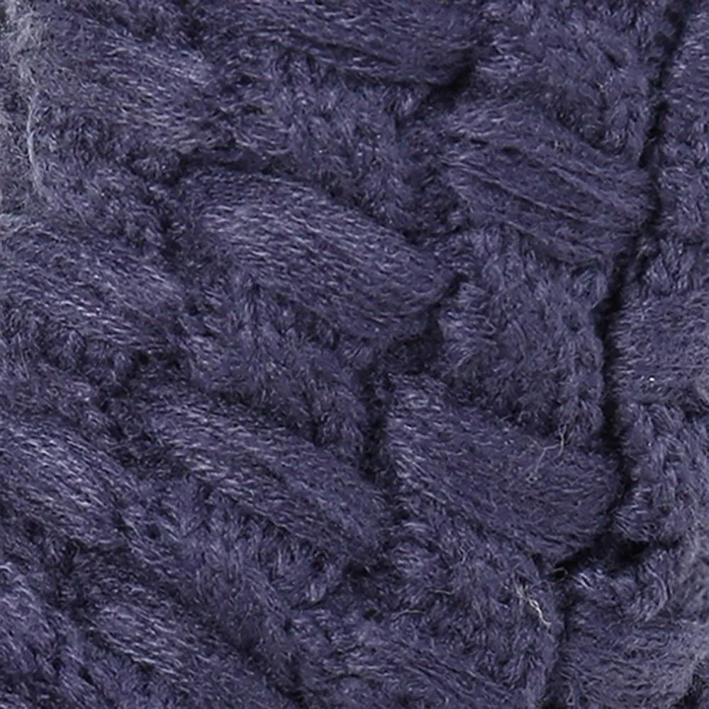 Men's Thick Basket Weave No-Skid Slipper Socks - Navy