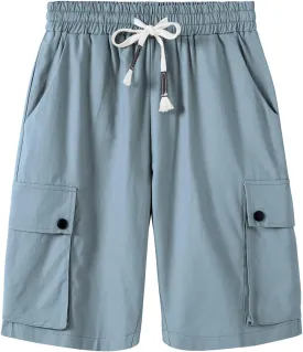 Msmsse Women's Cargo Hiking Shorts Soft Casual Lightweight Sports Knee Length Summer Shorts