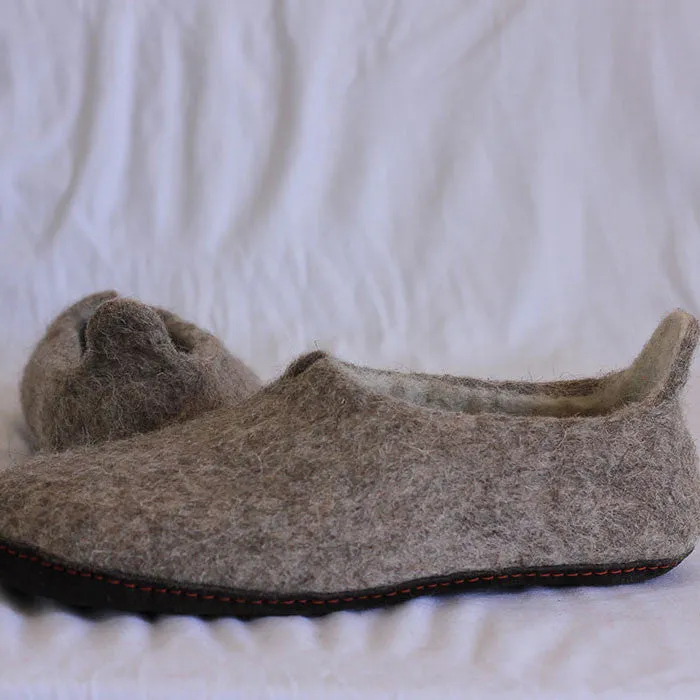 Natural Grey Felt Shoes