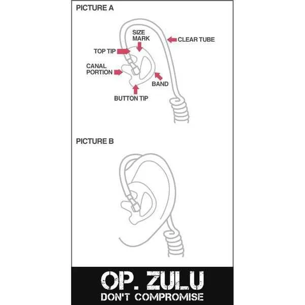 Op. Zulu Police Earpiece Gel Insert - Right