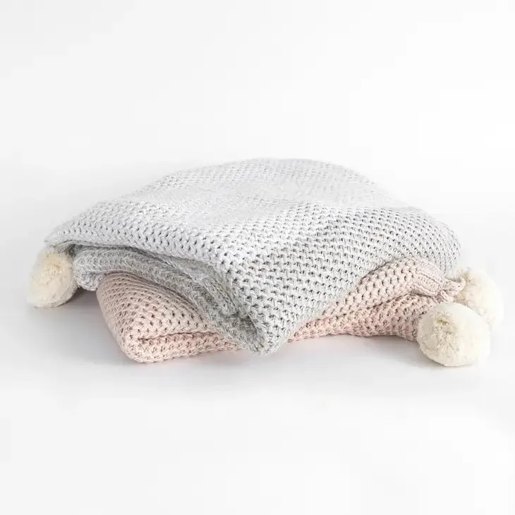 Organic Cotton Bodhi Knit Throw-Mist