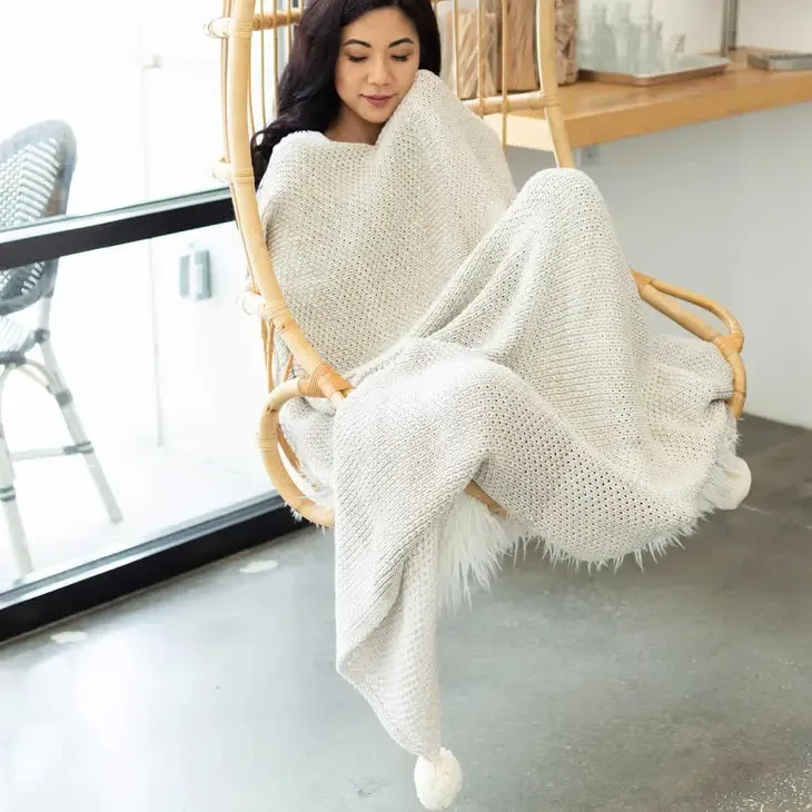 Organic Cotton Bodhi Knit Throw-Mist