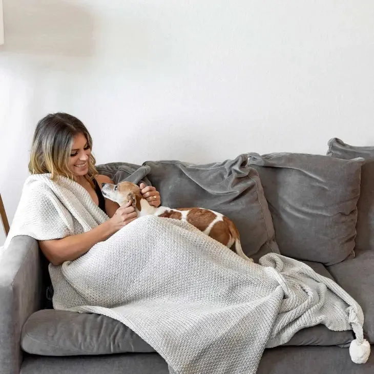 Organic Cotton Bodhi Knit Throw-Mist