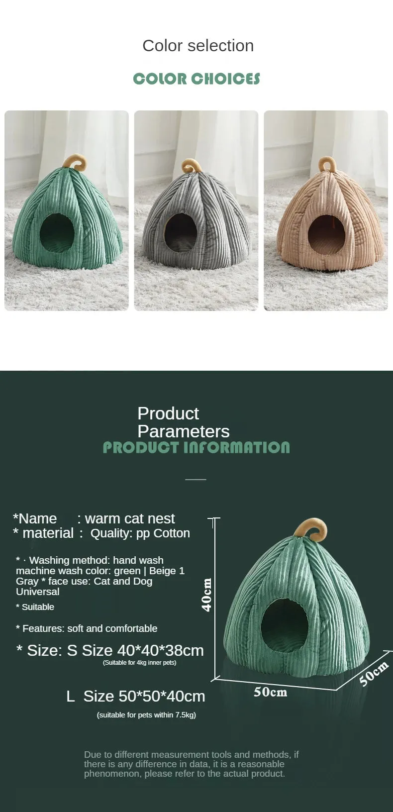 Pets Pumkin Style Warm House for Cat - Cat Hideout Beds