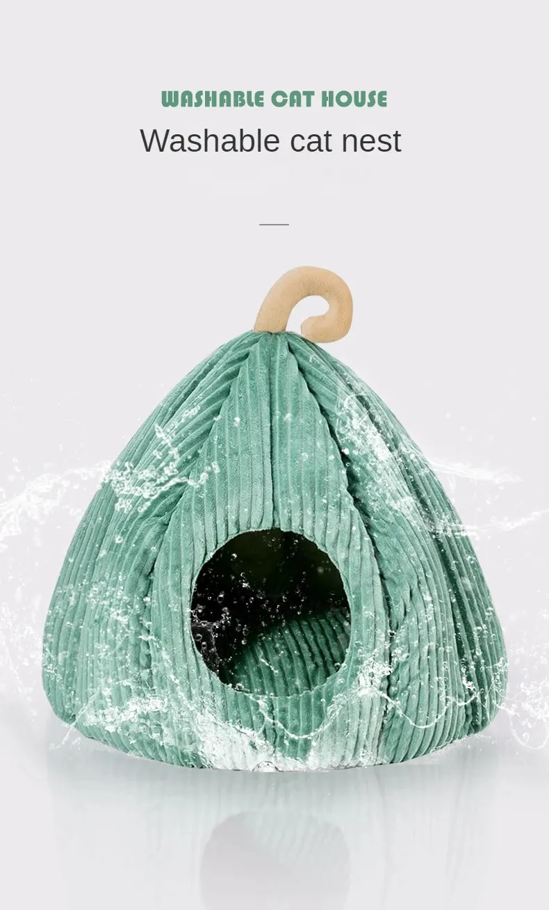 Pets Pumkin Style Warm House for Cat - Cat Hideout Beds