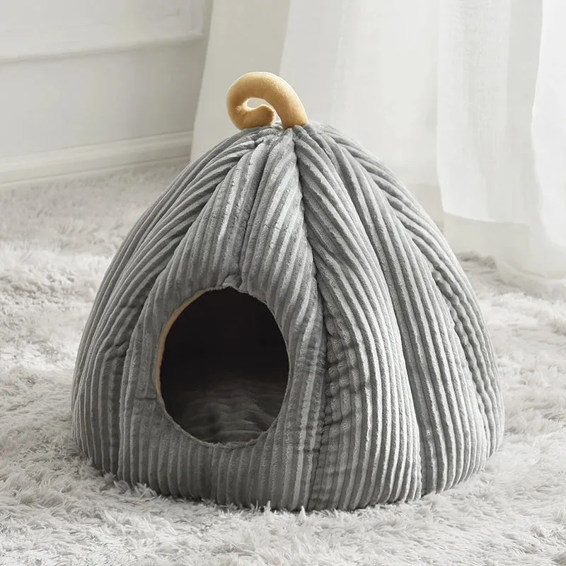 Pets Pumkin Style Warm House for Cat - Cat Hideout Beds