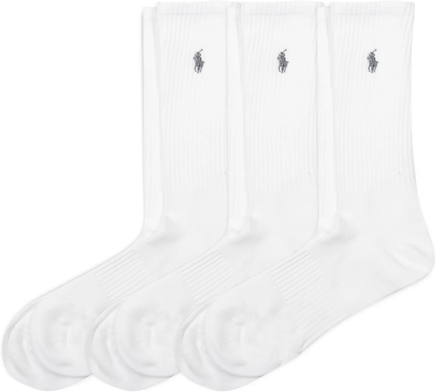Polo Ralph Lauren Men's Tech Athletic Crew Socks-3 Pair Pack-Sport Cushioned Arch Support