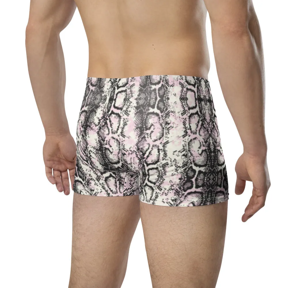 Python Snake Print Men's Underwear, Designer Best Boxer Briefs For Men - Made in USA/EU/MX