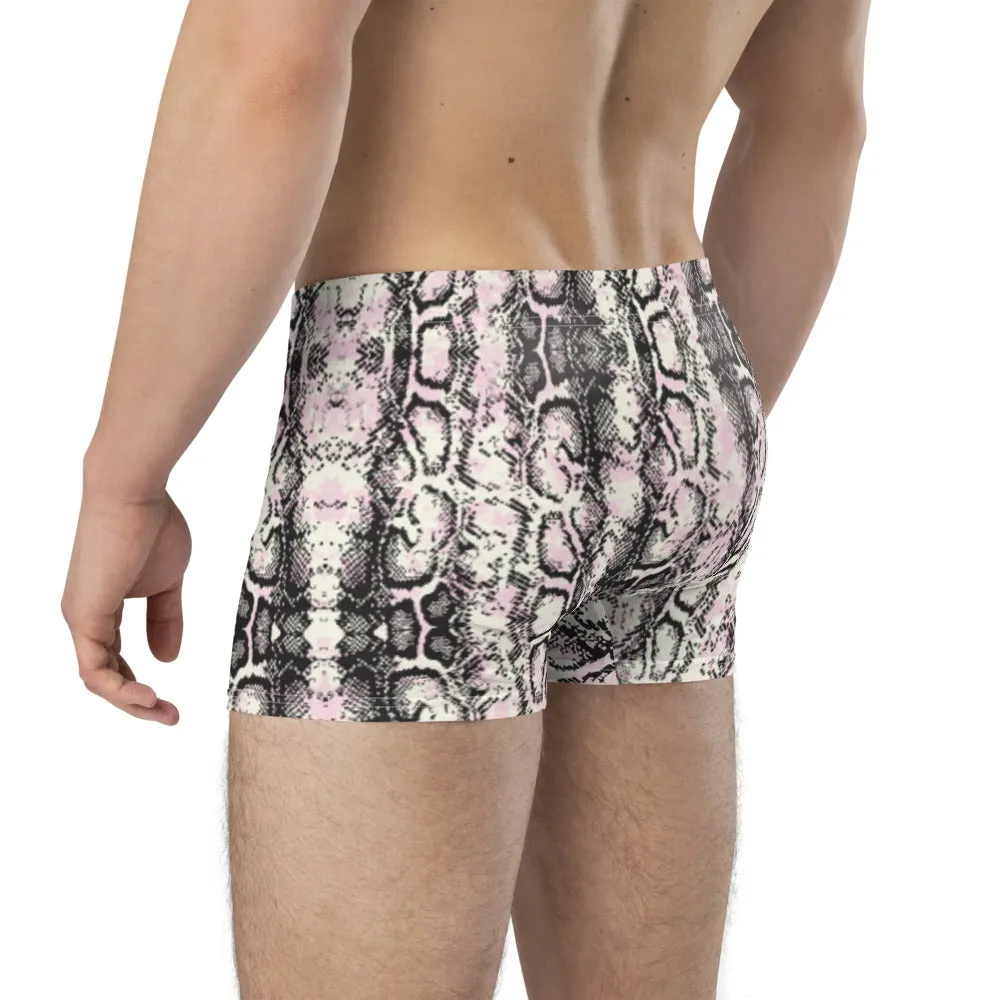 Python Snake Print Men's Underwear, Designer Best Boxer Briefs For Men - Made in USA/EU/MX