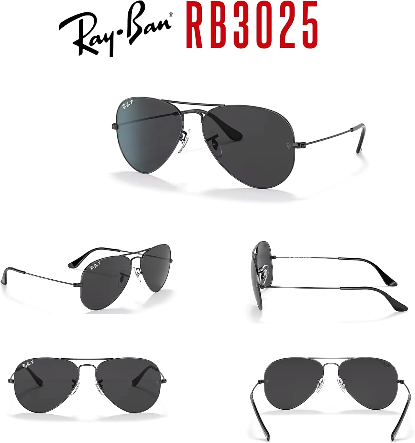 Ray-Ban RB3025 Metal POLARIZED Aviator Sunglasses For Men For Women   BUNDLE with Designer iWear Eyewear Care Kit