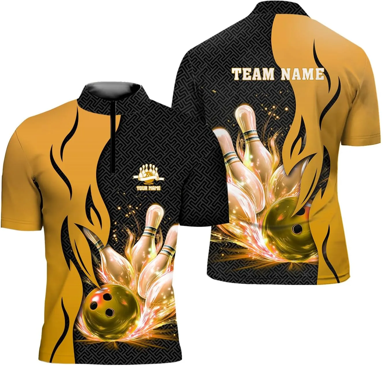 Rivelus Personalized Bowling Jersey 3D, Bowling Shirts for Team, Bowling Shirt Unisex for Men Women, Bowling Polo Shirts