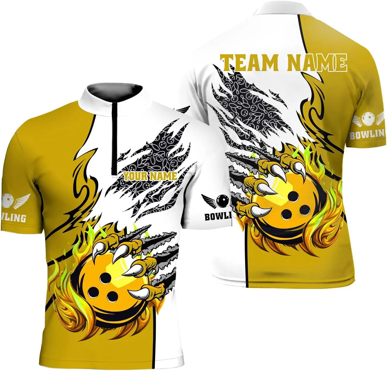 Rivelus Personalized Bowling Jersey 3D, Bowling Shirts for Team, Bowling Shirt Unisex for Men Women, Bowling Polo Shirts