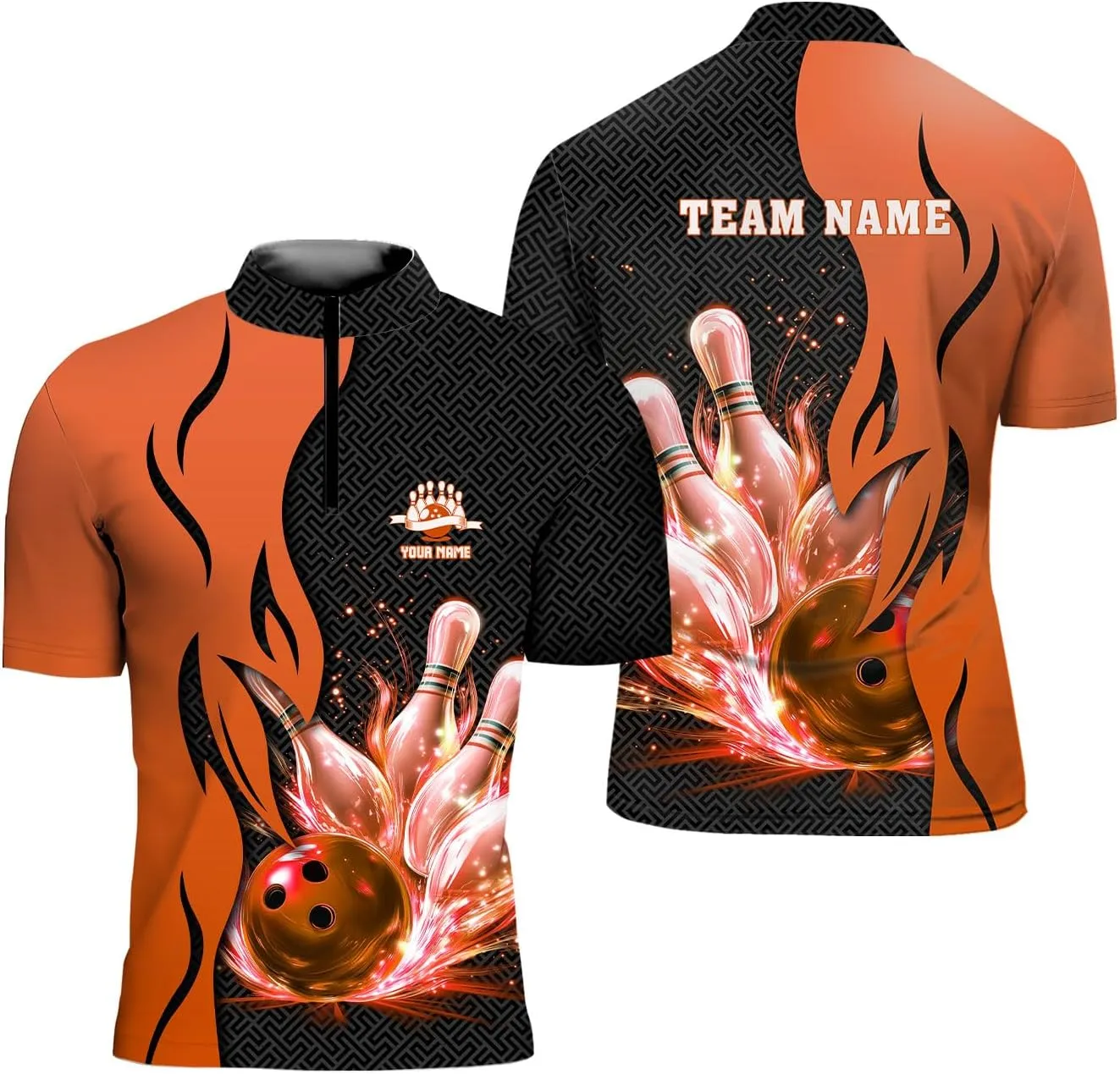 Rivelus Personalized Bowling Jersey 3D, Bowling Shirts for Team, Bowling Shirt Unisex for Men Women, Bowling Polo Shirts
