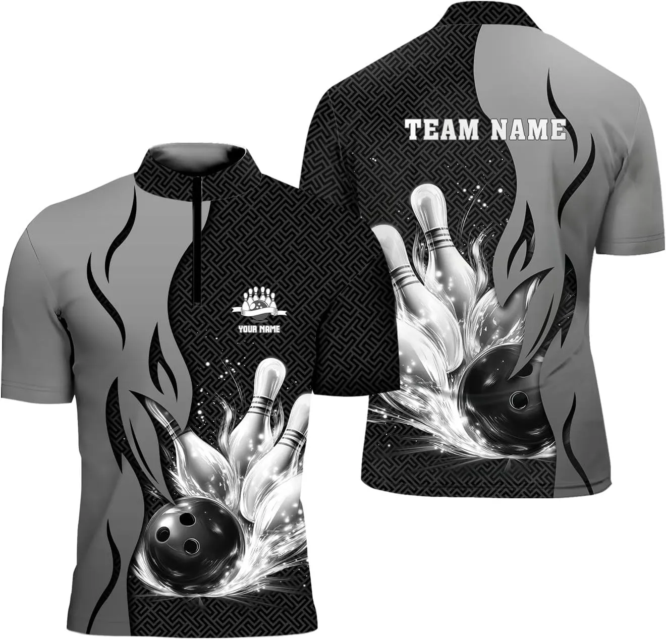 Rivelus Personalized Bowling Jersey 3D, Bowling Shirts for Team, Bowling Shirt Unisex for Men Women, Bowling Polo Shirts