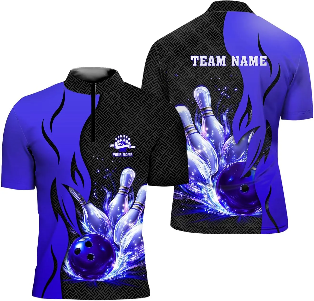 Rivelus Personalized Bowling Jersey 3D, Bowling Shirts for Team, Bowling Shirt Unisex for Men Women, Bowling Polo Shirts