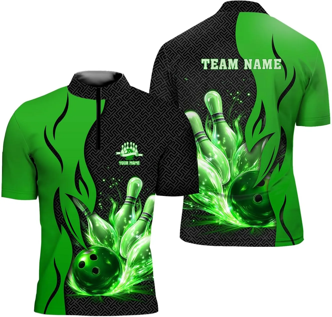 Rivelus Personalized Bowling Jersey 3D, Bowling Shirts for Team, Bowling Shirt Unisex for Men Women, Bowling Polo Shirts