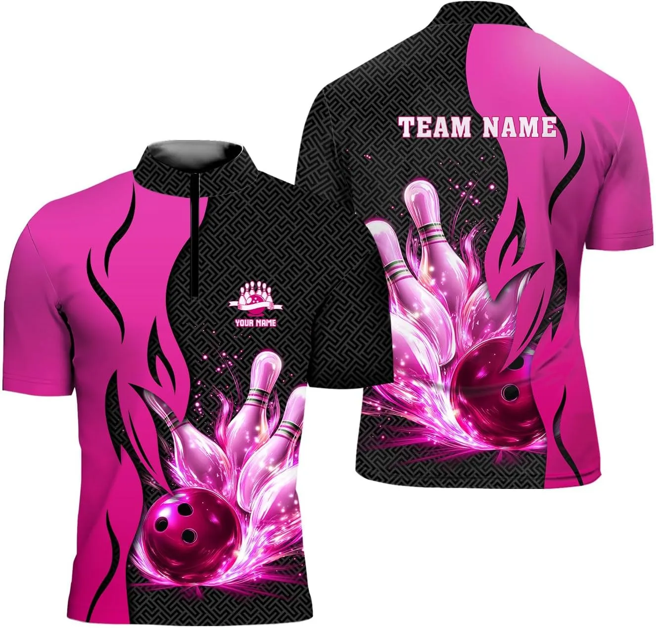 Rivelus Personalized Bowling Jersey 3D, Bowling Shirts for Team, Bowling Shirt Unisex for Men Women, Bowling Polo Shirts