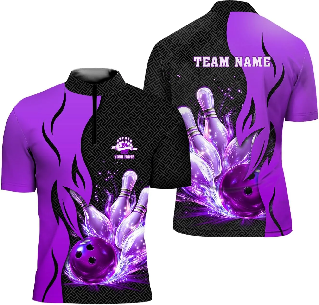 Rivelus Personalized Bowling Jersey 3D, Bowling Shirts for Team, Bowling Shirt Unisex for Men Women, Bowling Polo Shirts