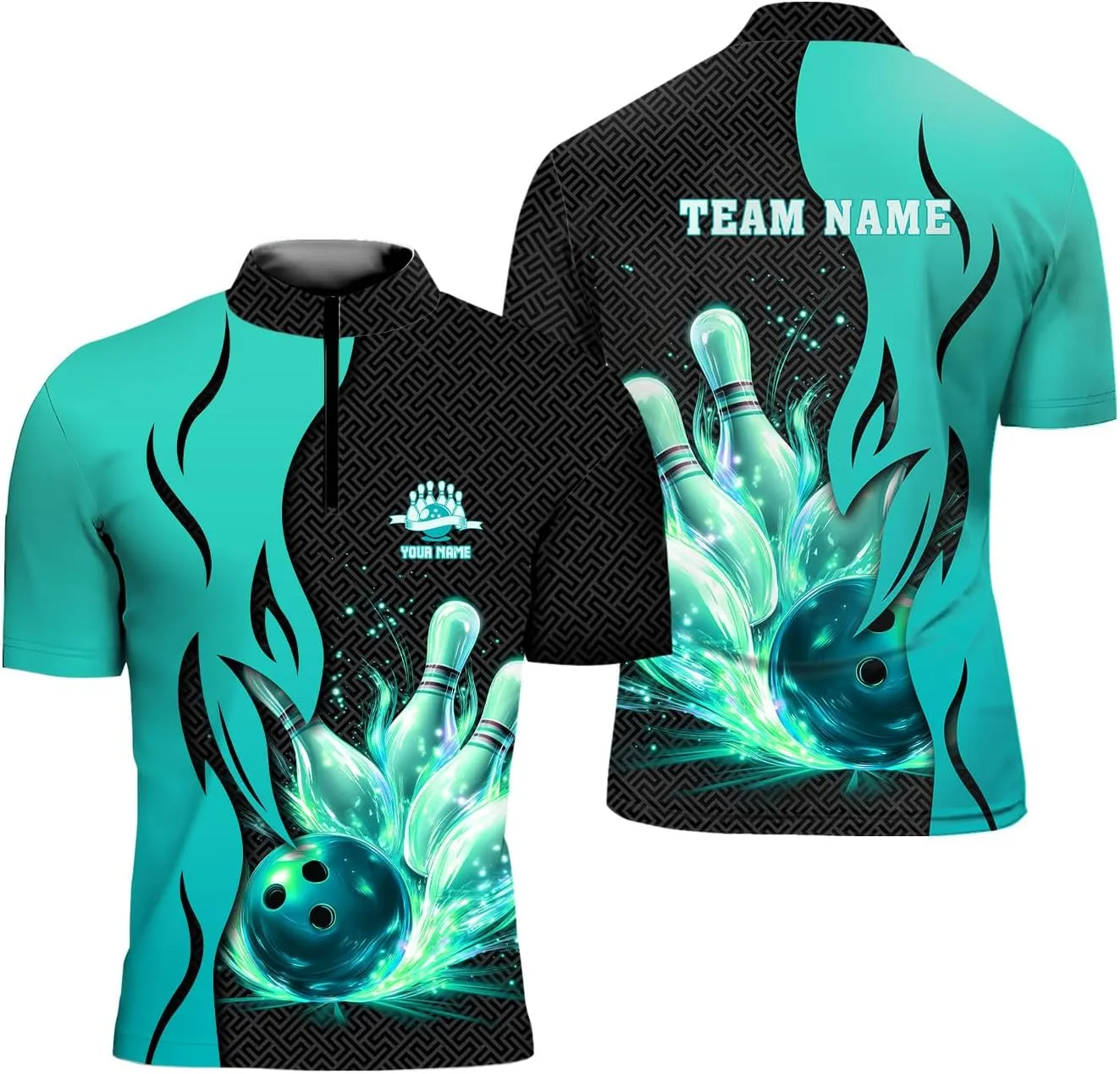 Rivelus Personalized Bowling Jersey 3D, Bowling Shirts for Team, Bowling Shirt Unisex for Men Women, Bowling Polo Shirts