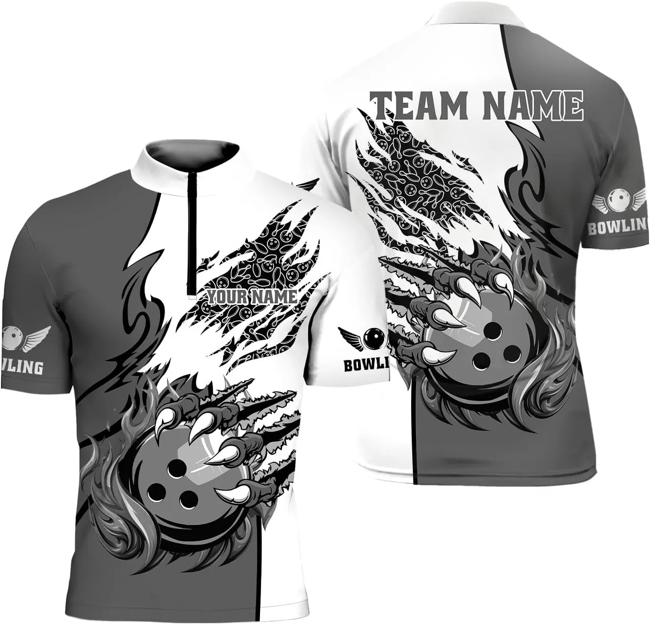 Rivelus Personalized Bowling Jersey 3D, Bowling Shirts for Team, Bowling Shirt Unisex for Men Women, Bowling Polo Shirts