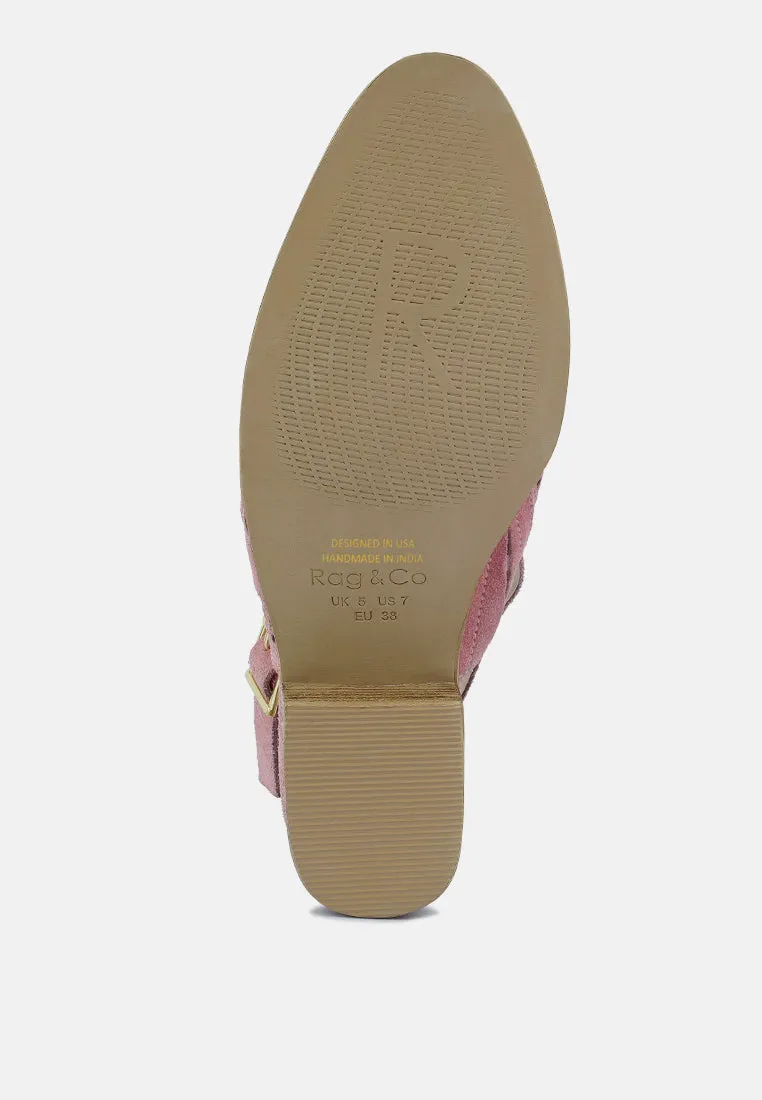 ROSALIE Blush Block Heeled Sandal