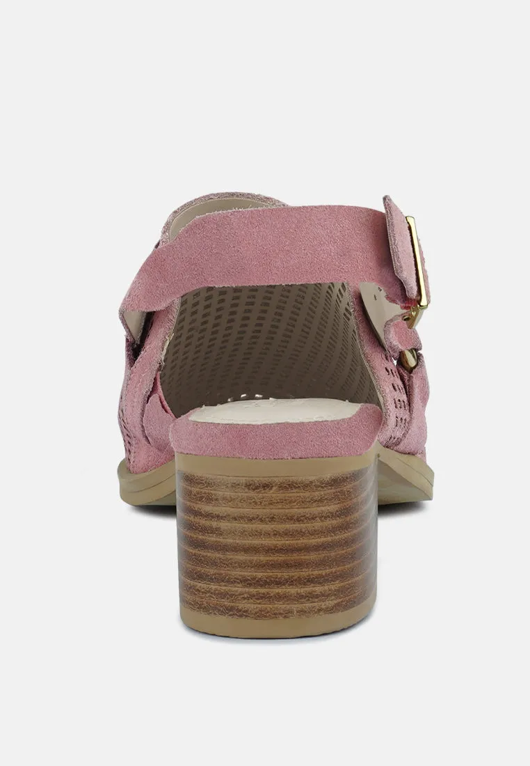 ROSALIE Blush Block Heeled Sandal
