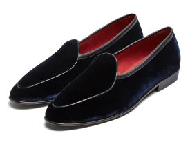 Sagan Loafers in Midnight Navy Velvet