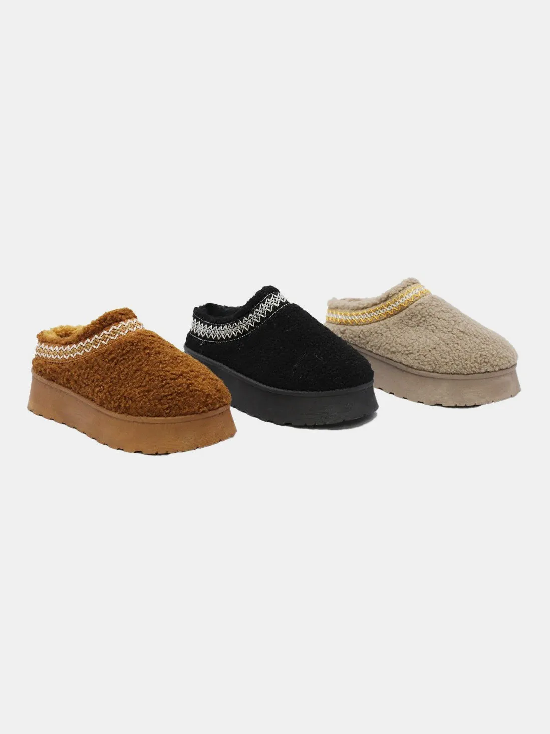 Sherpa Stroll Slippers in Black