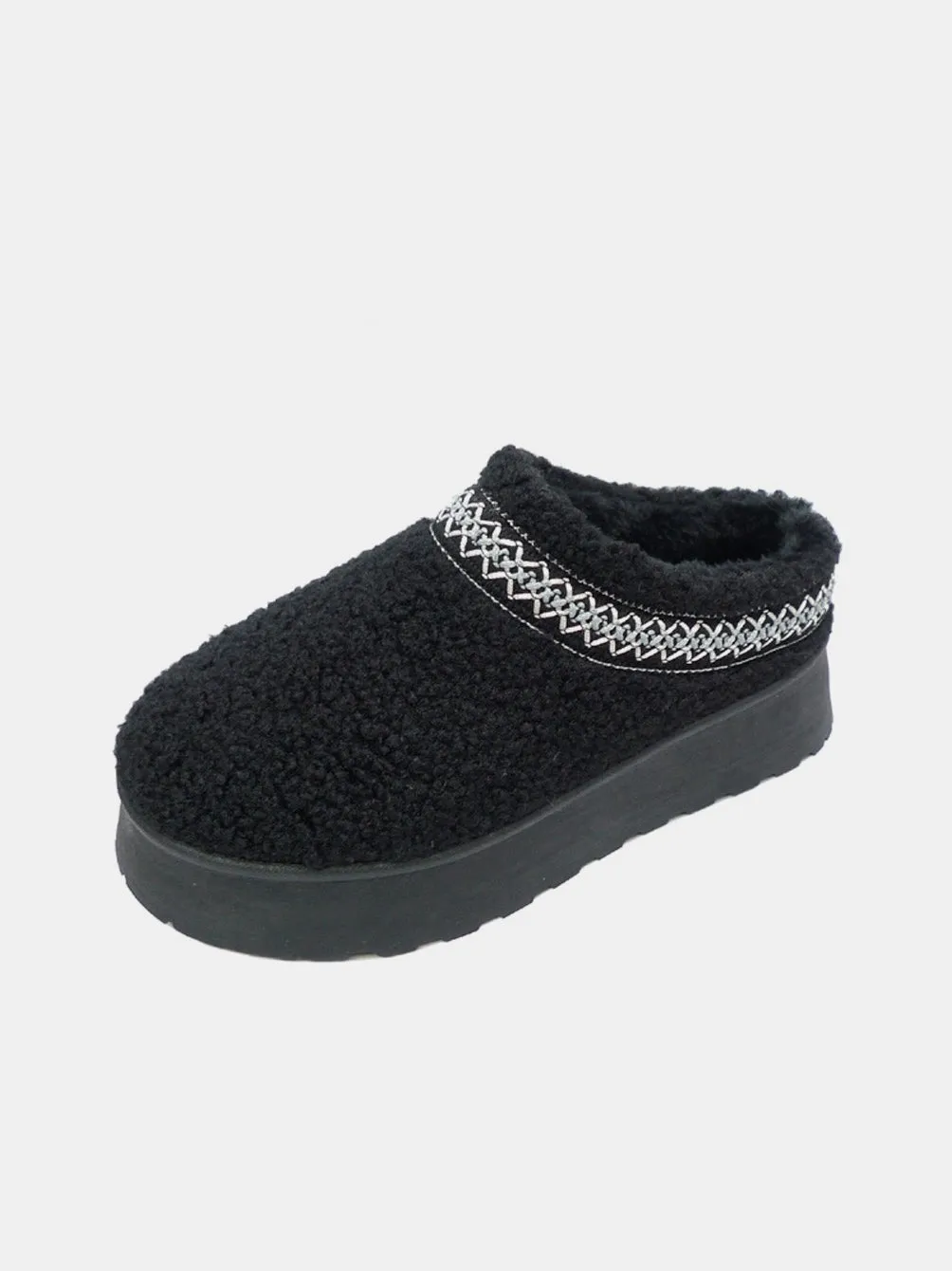 Sherpa Stroll Slippers in Black