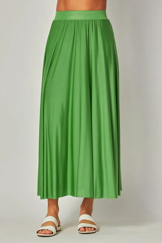 SKIRT- ITY Stretchy Soft Long Pleated Skirt