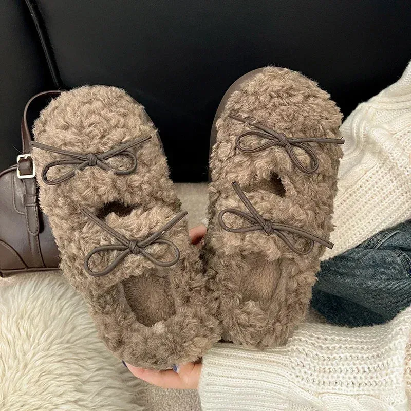 Sohiwoo New Autumn Winter Fashion Thick Warmth Shoes Comfortable Soft Women's Warm Cotton Shoes Mary Jane Shoes
