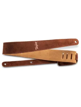 Taylor Strap, Embroidered Suede, Chocolate Brown, 2.5"