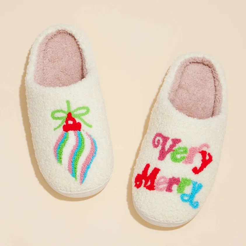 Very Merry Christmas Home Slippers