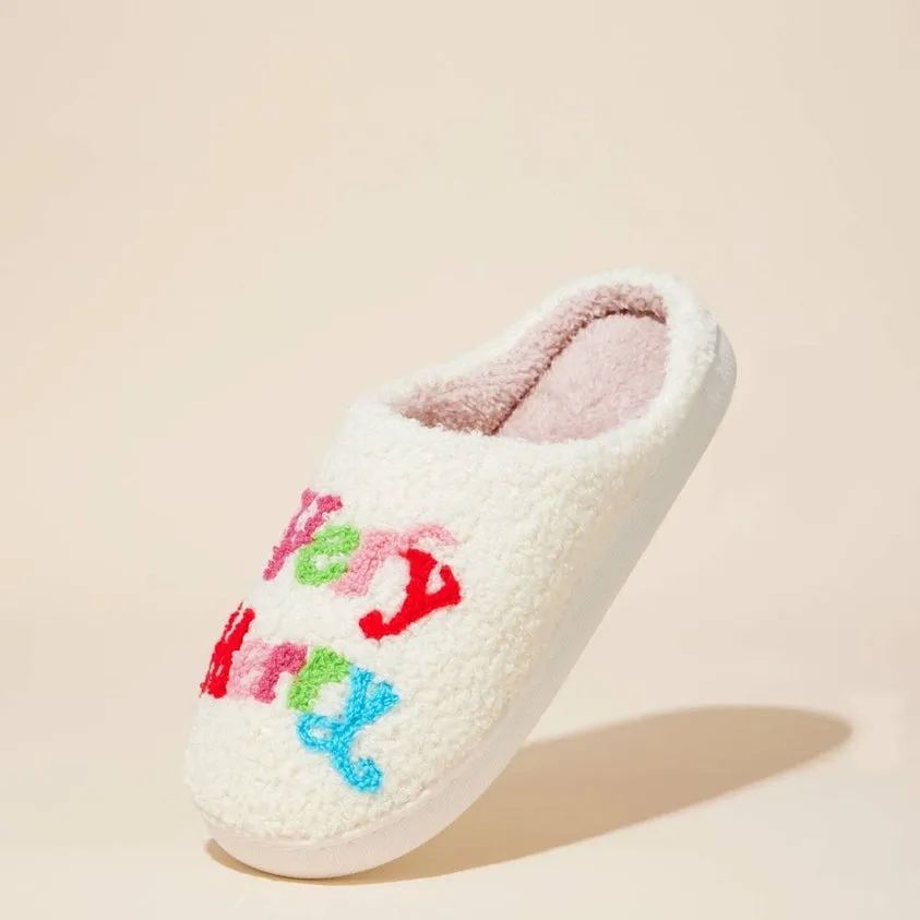 Very Merry Christmas Home Slippers