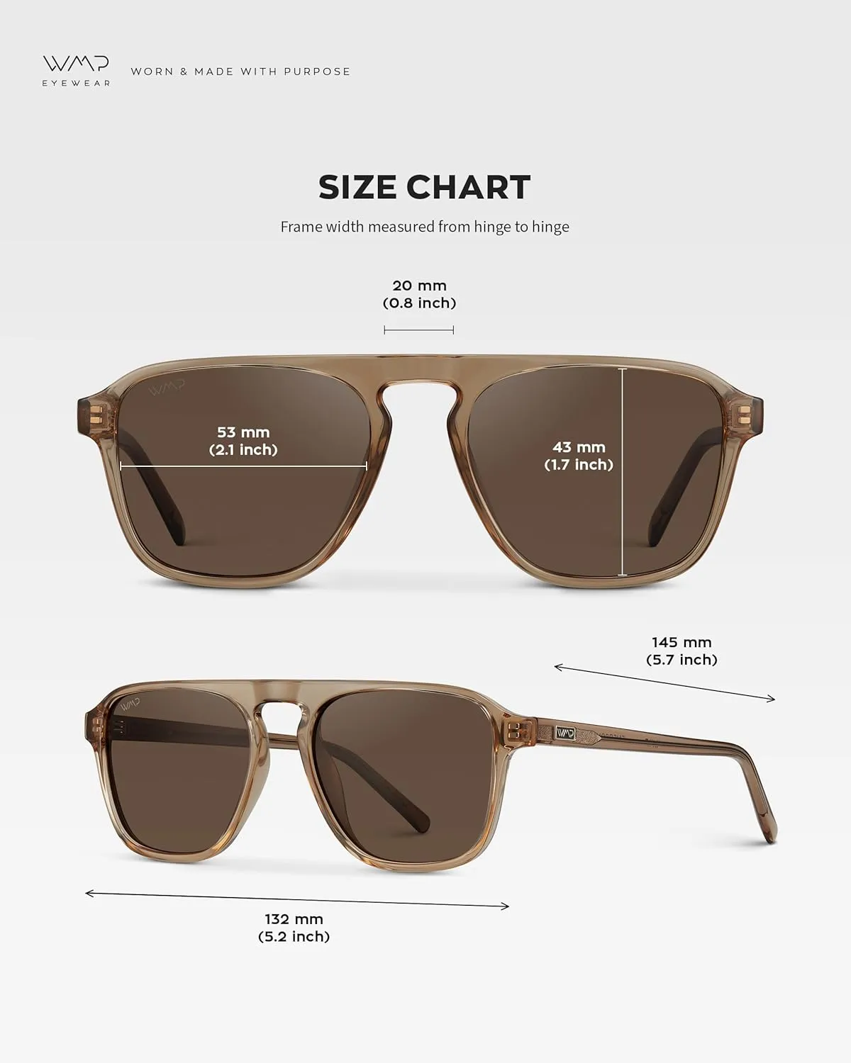 WearMe Pro Polarized Modern Aviator One-Bridge Square Mens Sunglasses