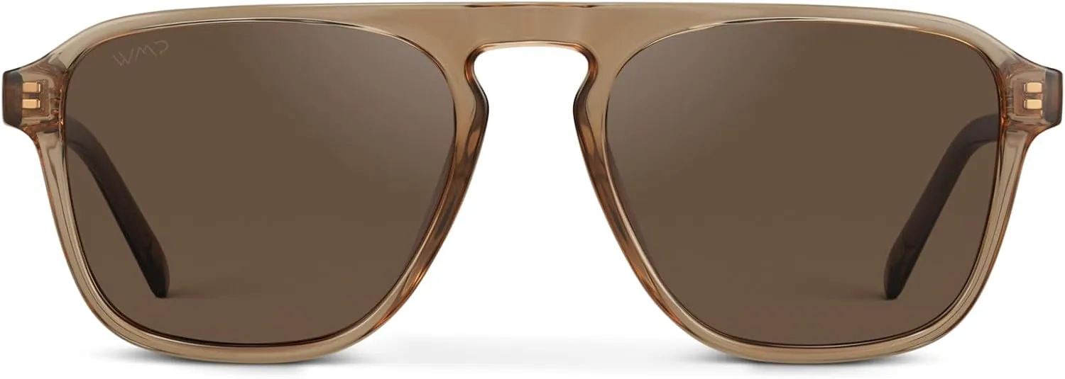 WearMe Pro Polarized Modern Aviator One-Bridge Square Mens Sunglasses