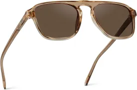WearMe Pro Polarized Modern Aviator One-Bridge Square Mens Sunglasses