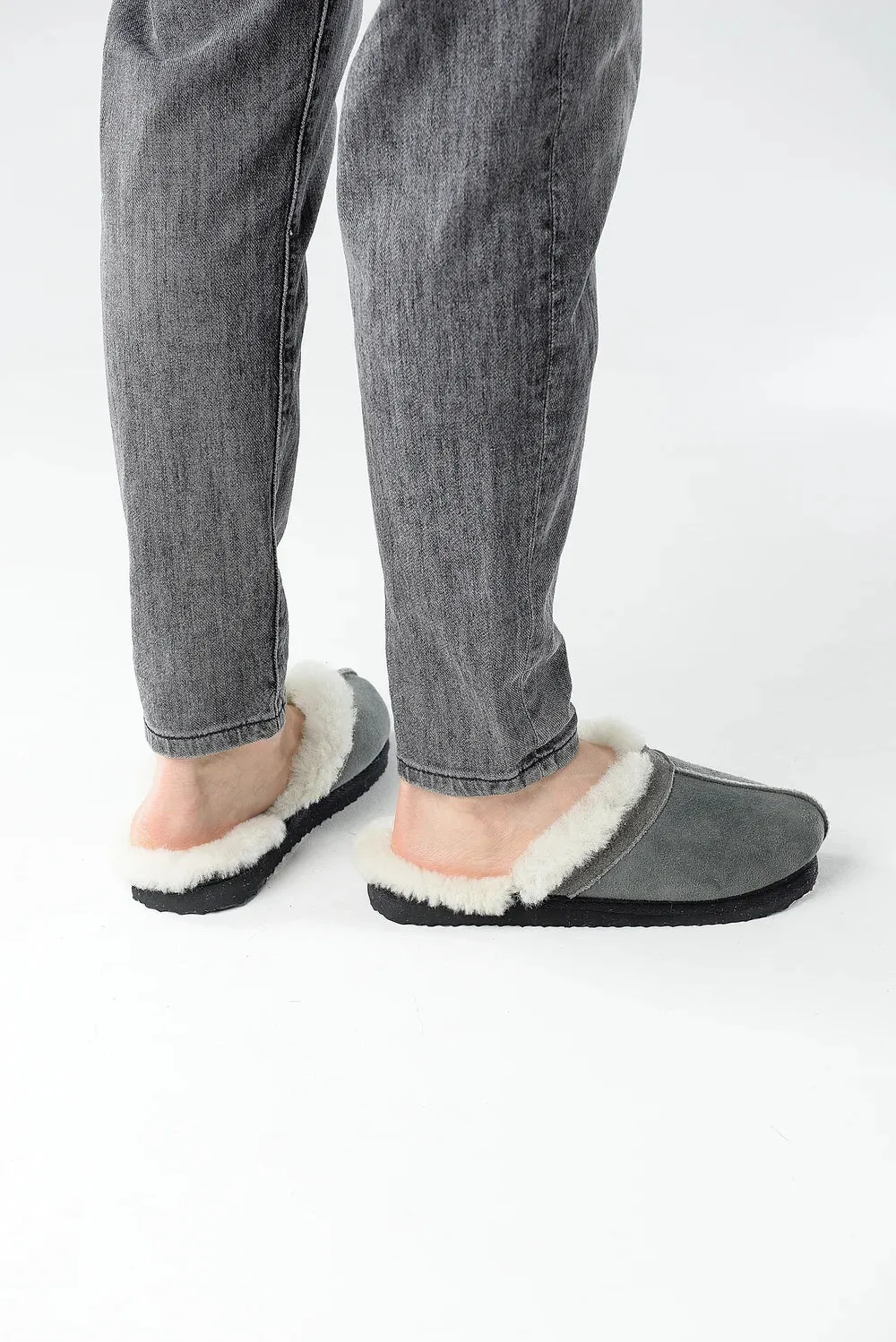 Wedge Sole Home Slippers in Grey color