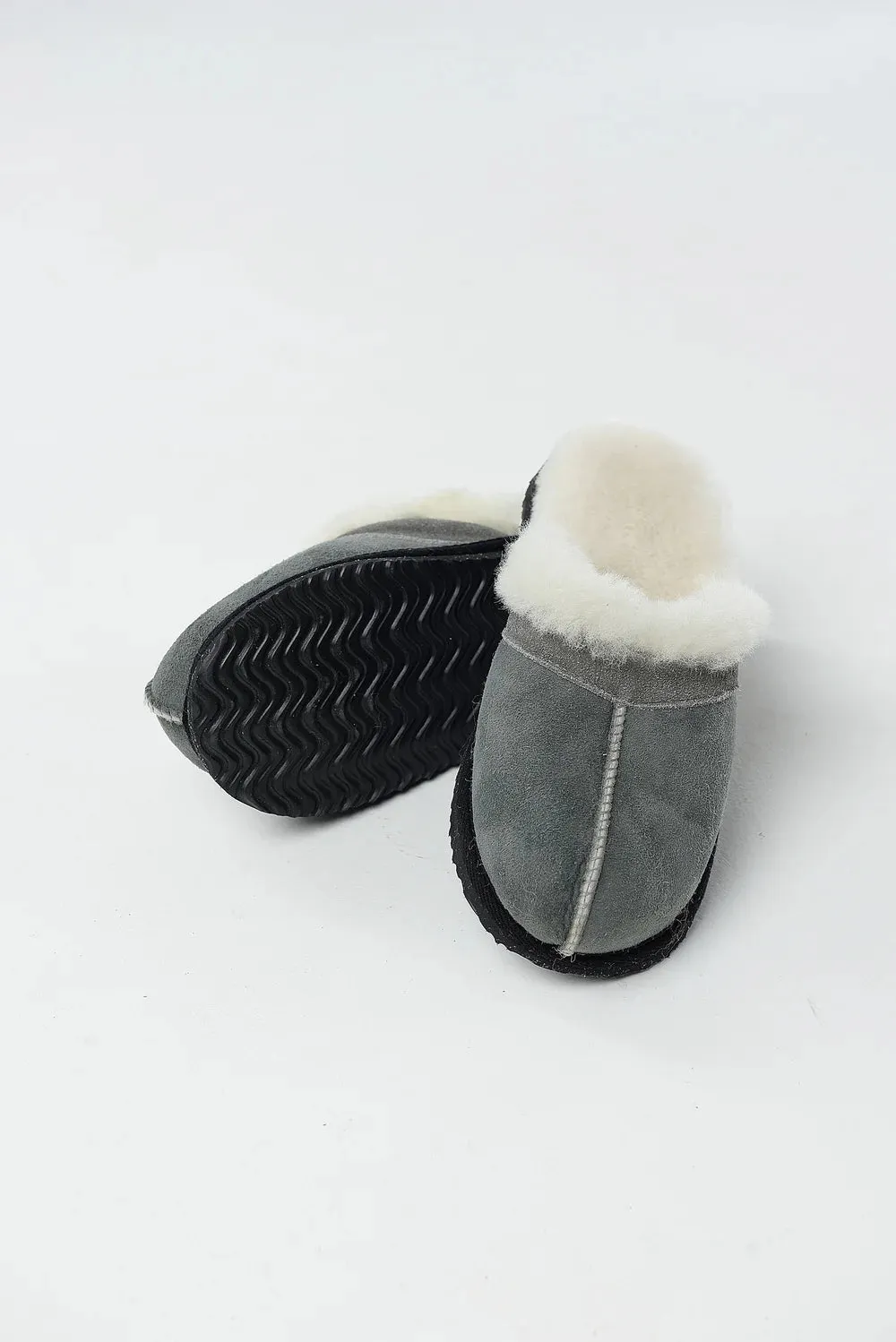 Wedge Sole Home Slippers in Grey color